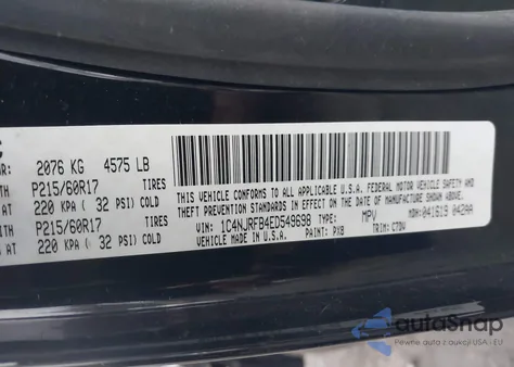 2014 Jeep Patriot Latitude из США, поврежденный, VIN 1C4NJRFB4ED549698